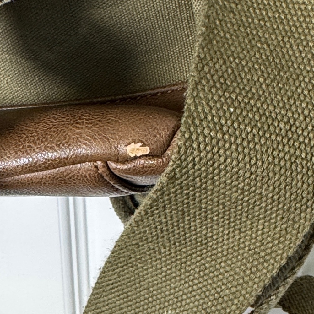 Little Unicorn Olive Canvas Leather Backpack Diaper Bag Waterproof Lining - Picture 3 of 11